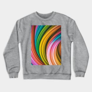 Colorful Abstract Art Strands. Pink, Blue,Yellow, Orange Crewneck Sweatshirt